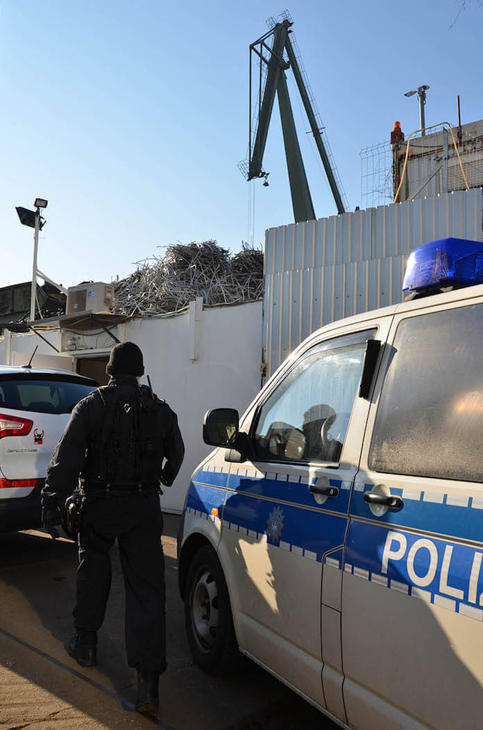 Die Durchsuchungen der Bundespolizei fanden auch bei Altmetallhändlern statt. | Foto: © Bundespolizei