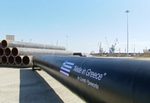 Erdgas-Pipeline Spatenstick Thessaloniki