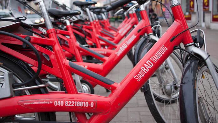 Hamburg Stadtrad bicycle rentals. Taken by Andreas Quilling via Flickr.