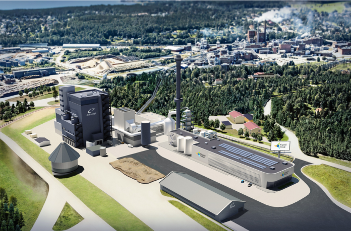 Illustration der eMethanol Anlage von FlagshipONE, Örnsköldsvik Schweden